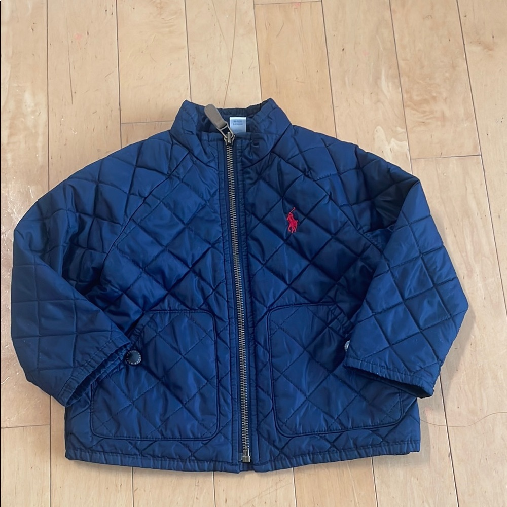 Ralph Lauren Blue Puffer Jacket with Quilted Design